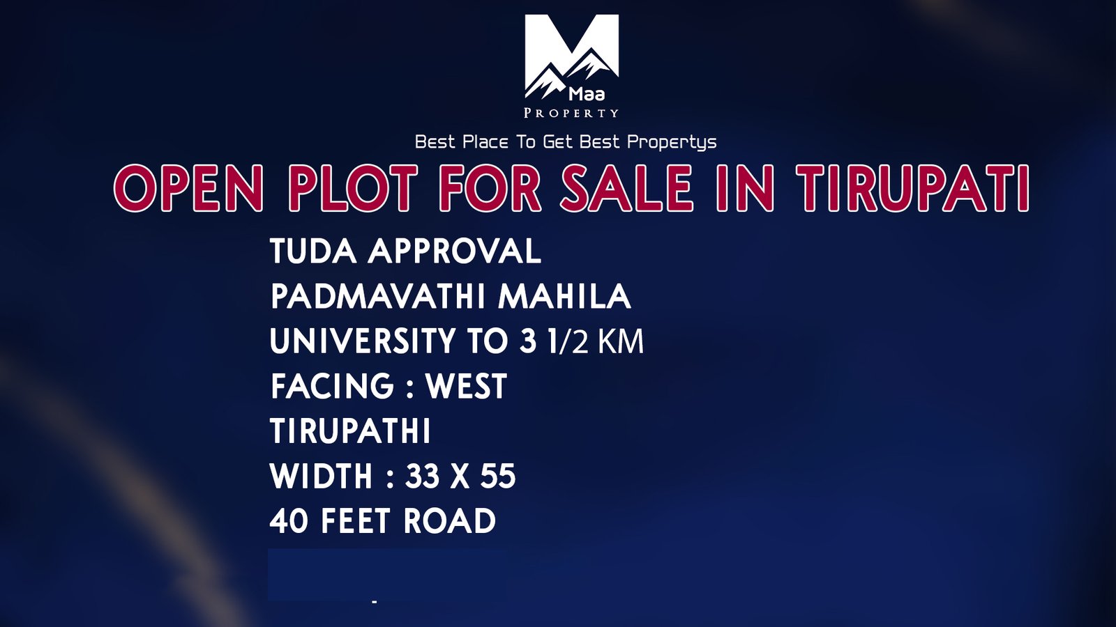 OPEN PLOT FOR SALE IN TIRUPATI