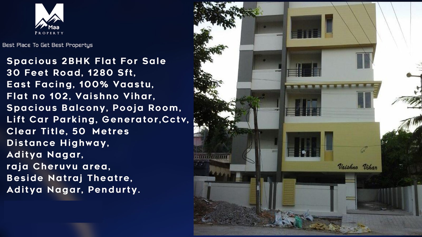 Spacious 2 BHK Flat For Sale In Pendurty